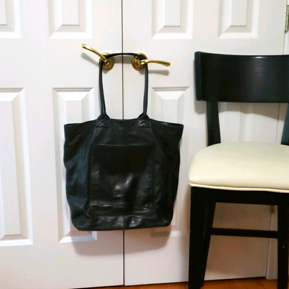All Leather Vintage Black Shoulder Bag